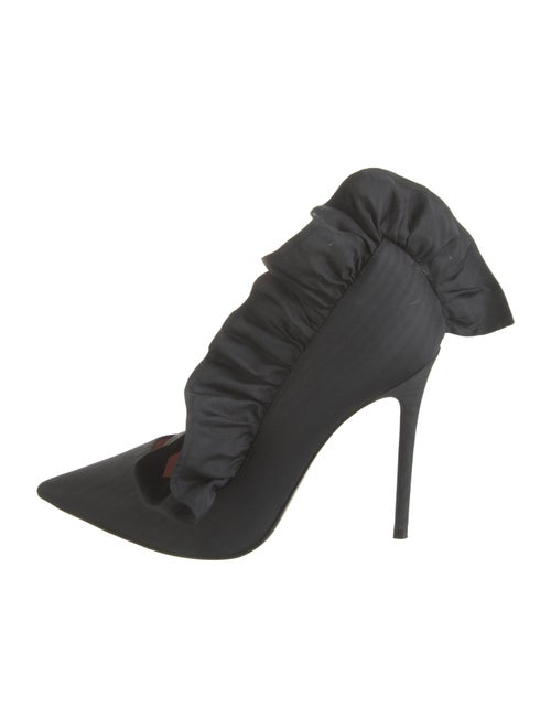 MSGM Leather Ruffle Embellishment Mules