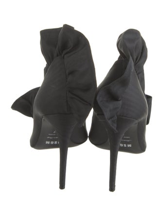 MSGM Leather Ruffle Embellishment Mules