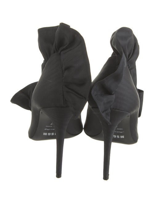 MSGM Leather Ruffle Embellishment Mules