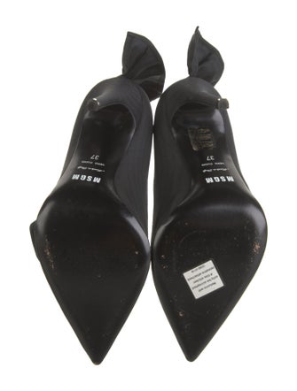 MSGM Leather Ruffle Embellishment Mules