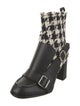 MSGM Houndstooth Print Raw-Edge Trim Boots