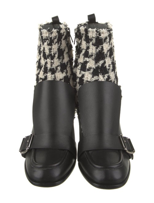 MSGM Houndstooth Print Raw-Edge Trim Boots