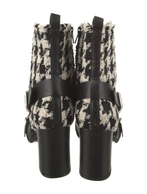 MSGM Houndstooth Print Raw-Edge Trim Boots