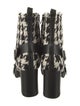 MSGM Houndstooth Print Raw-Edge Trim Boots