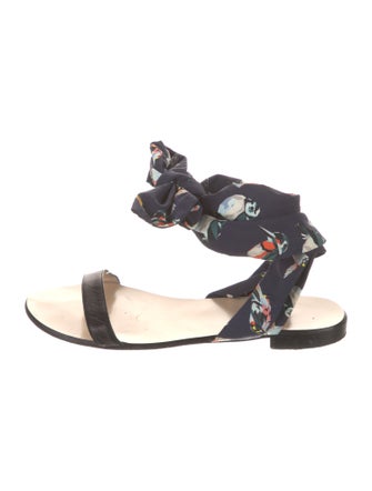 MSGM Leather Printed Sandals