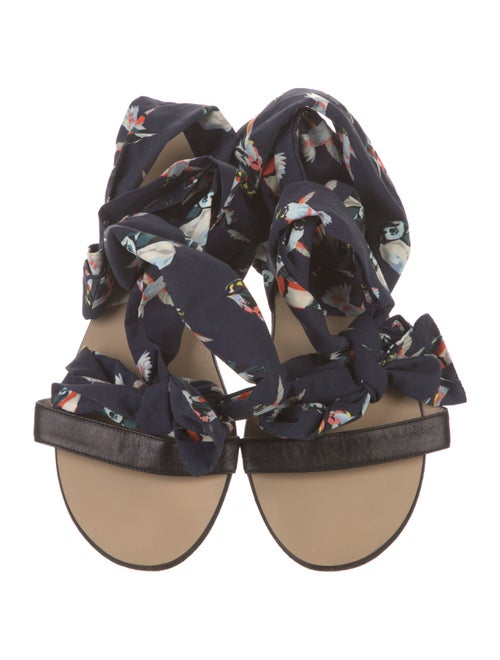 MSGM Leather Printed Sandals