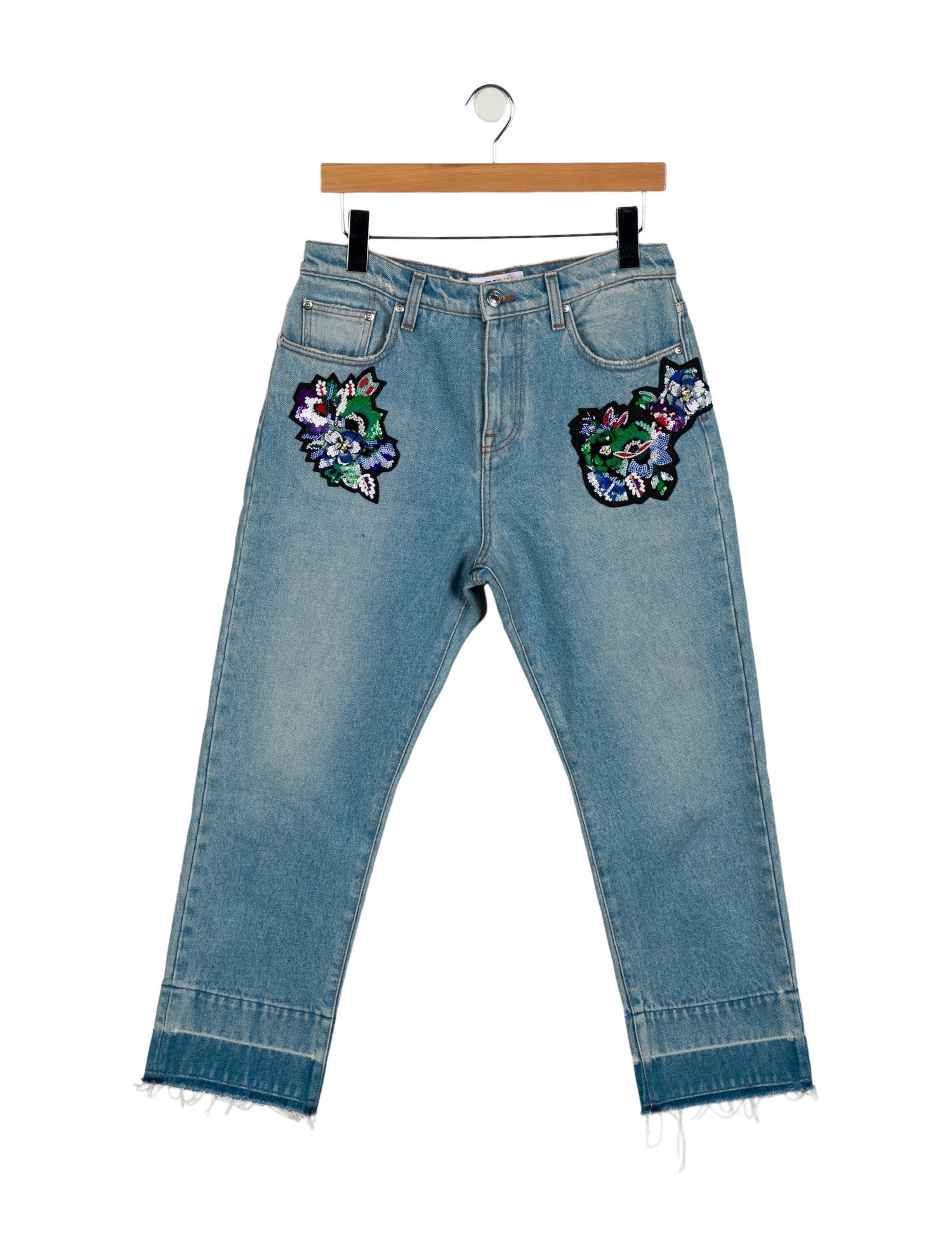 MSGM High-Rise Straight Leg Jeans