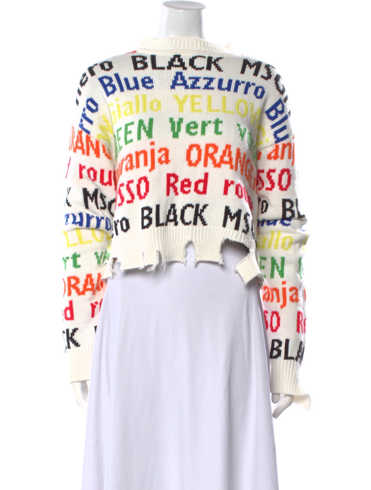 MSGM Graphic Print Crew Neck Sweater w/ Tags