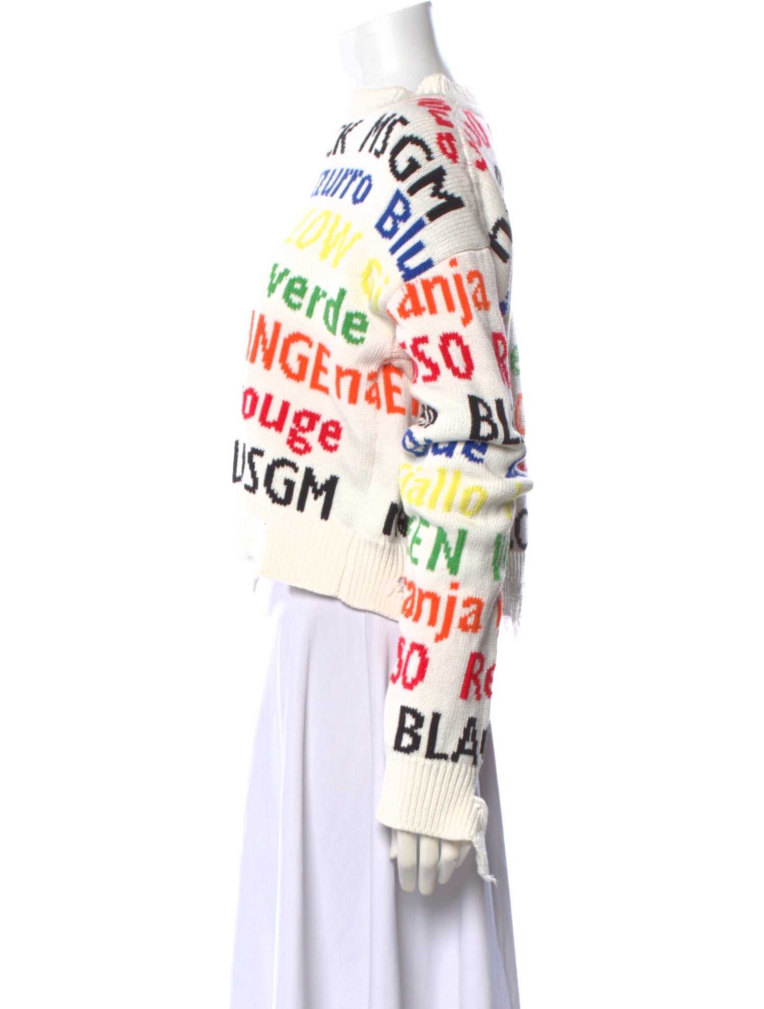 MSGM Graphic Print Crew Neck Sweater w/ Tags