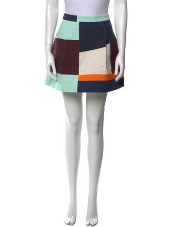 MSGM Colorblock Pattern Mini Skirt