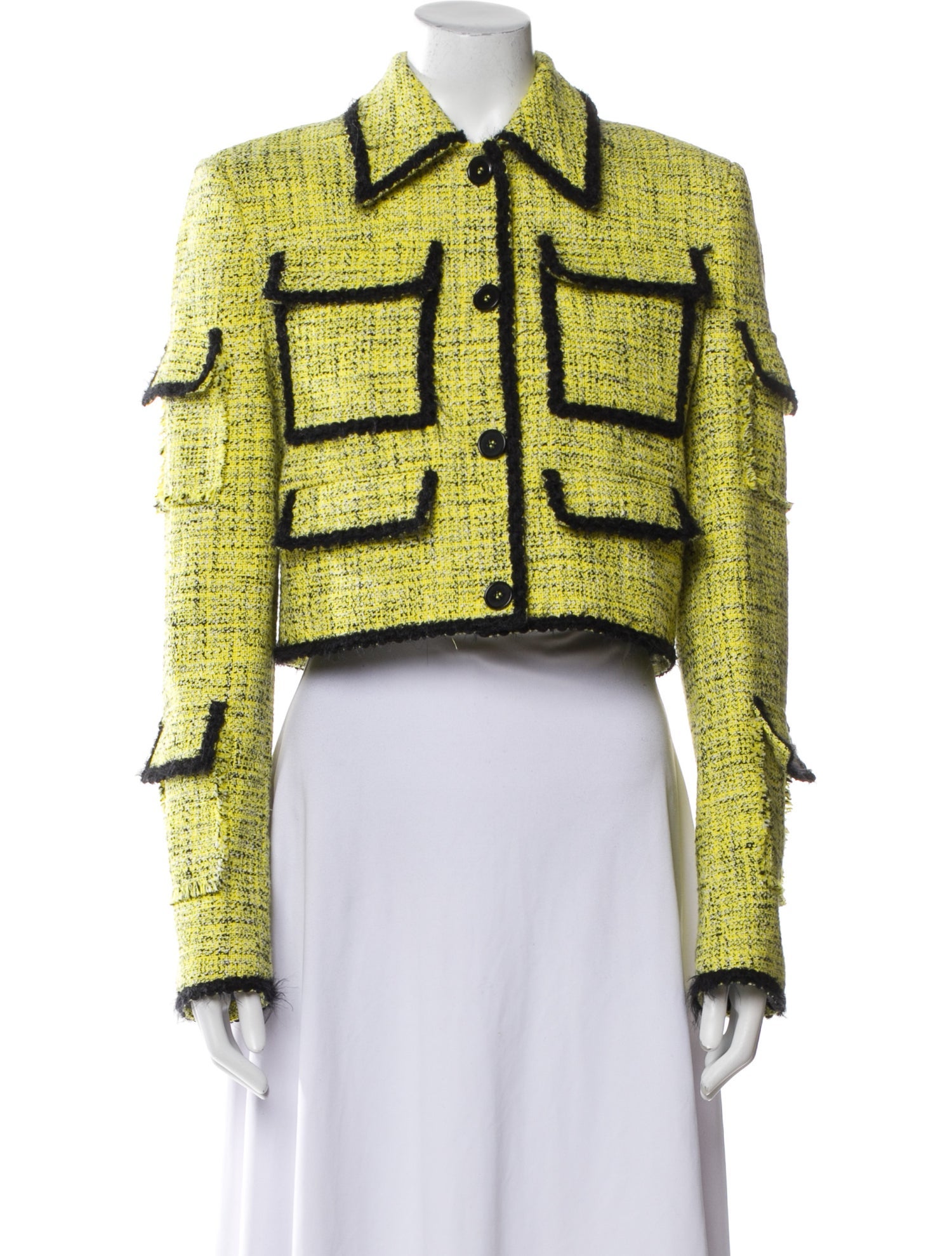 MSGM Tweed Pattern Utility Jacket w/ Tags