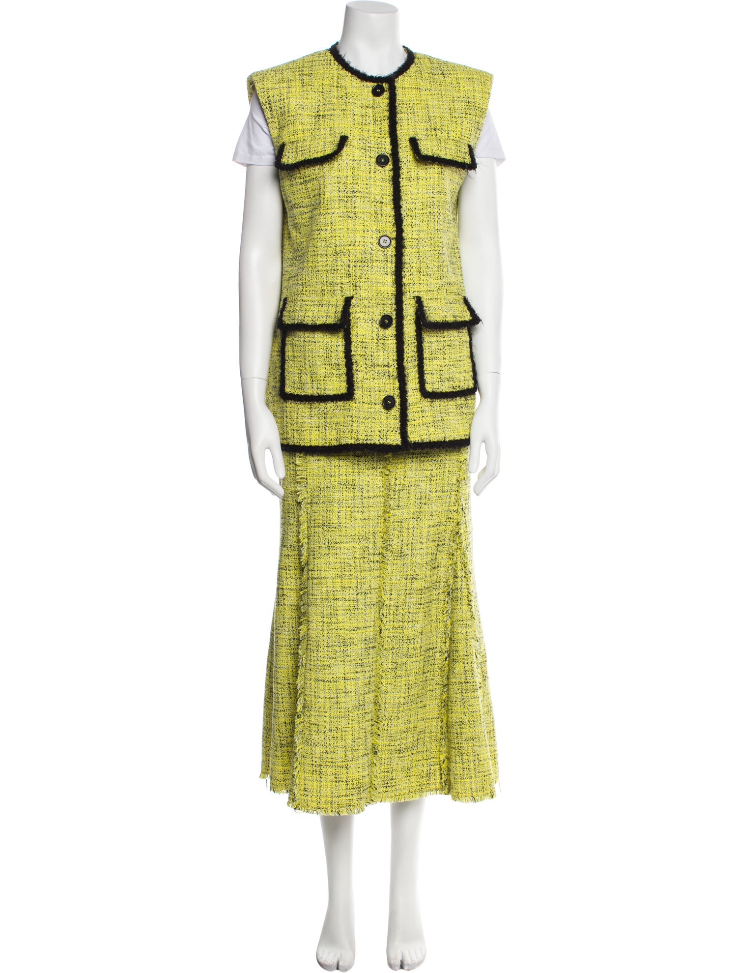 MSGM Tweed Pattern Skirt Set