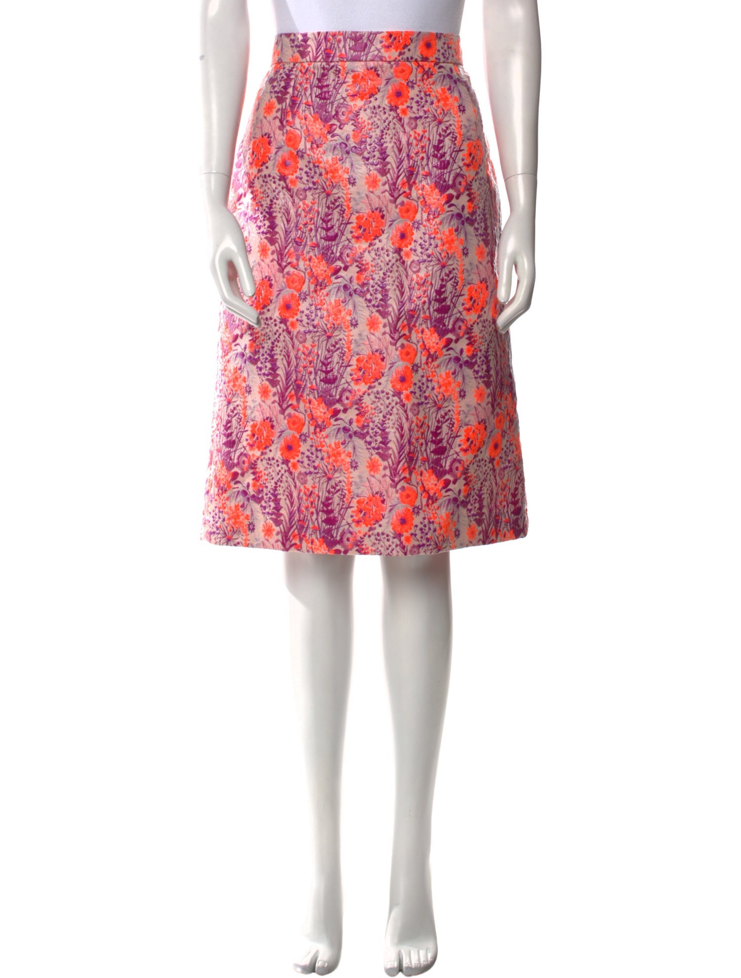 MSGM Floral Print Knee-Length Skirt