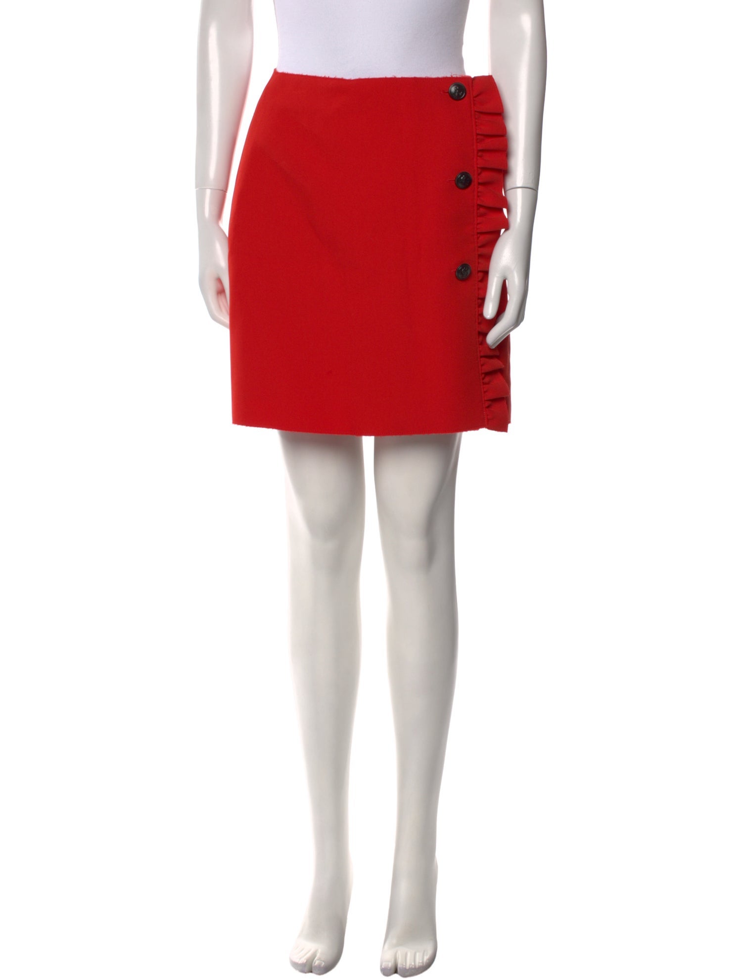 MSGM Raw-Edge Trim Knee-Length Skirt