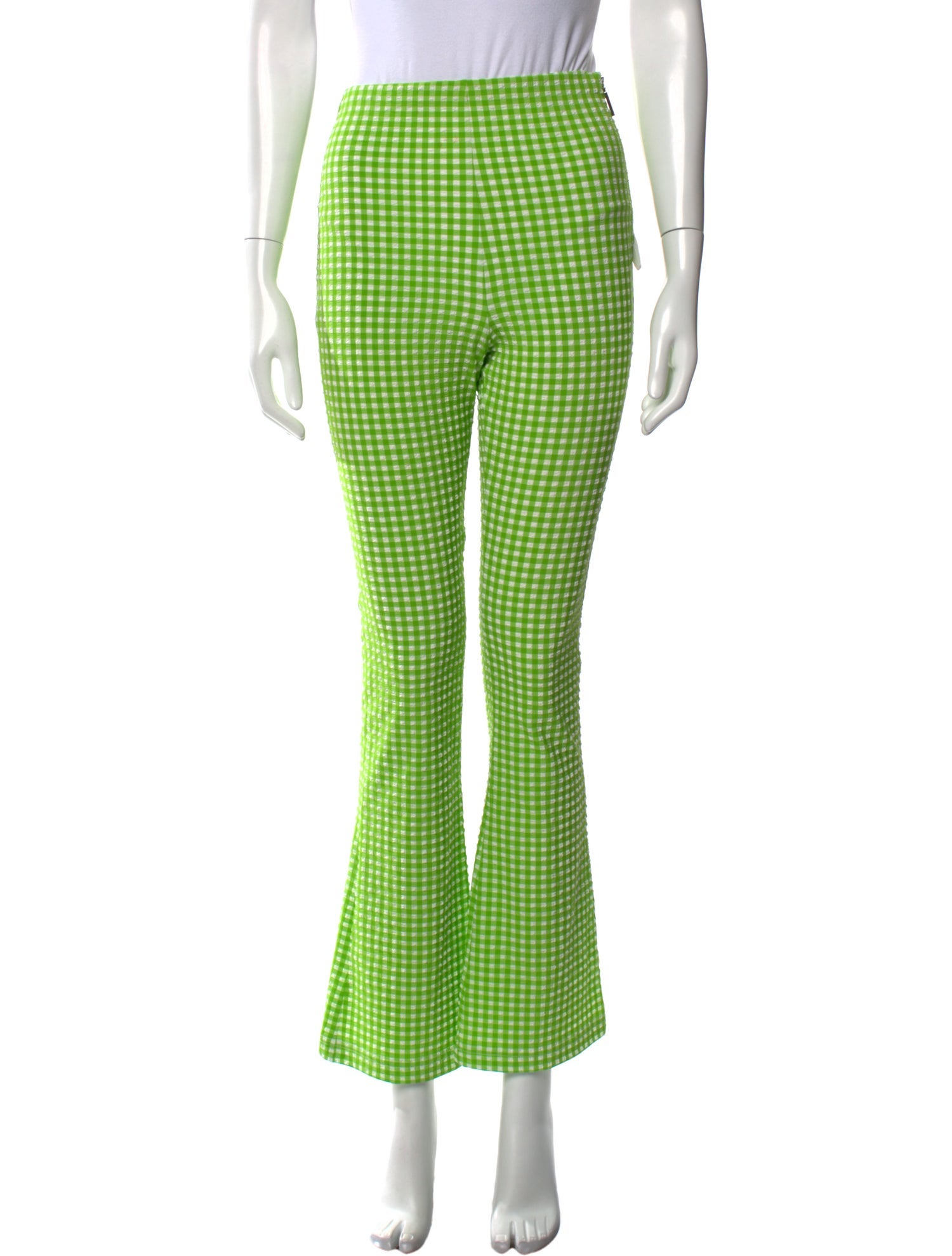 MSGM Plaid Print Wide Leg Pants