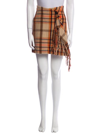 MSGM Plaid Print Mini Skirt