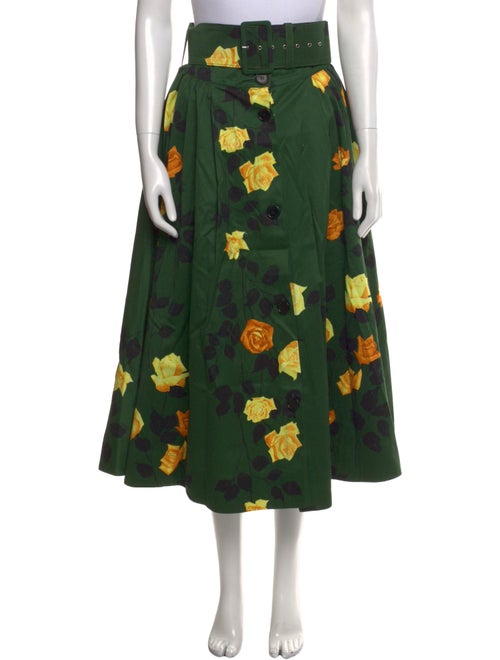 MSGM Floral Print Midi Length Skirt