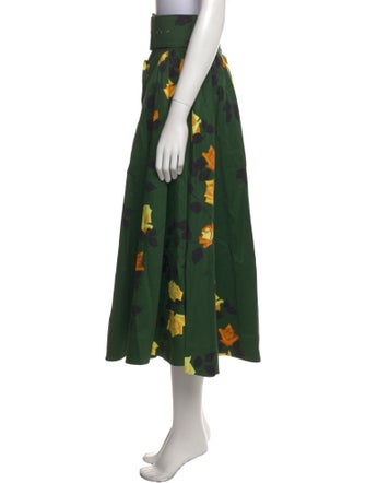 MSGM Floral Print Midi Length Skirt