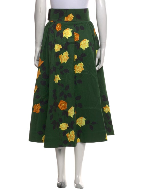 MSGM Floral Print Midi Length Skirt