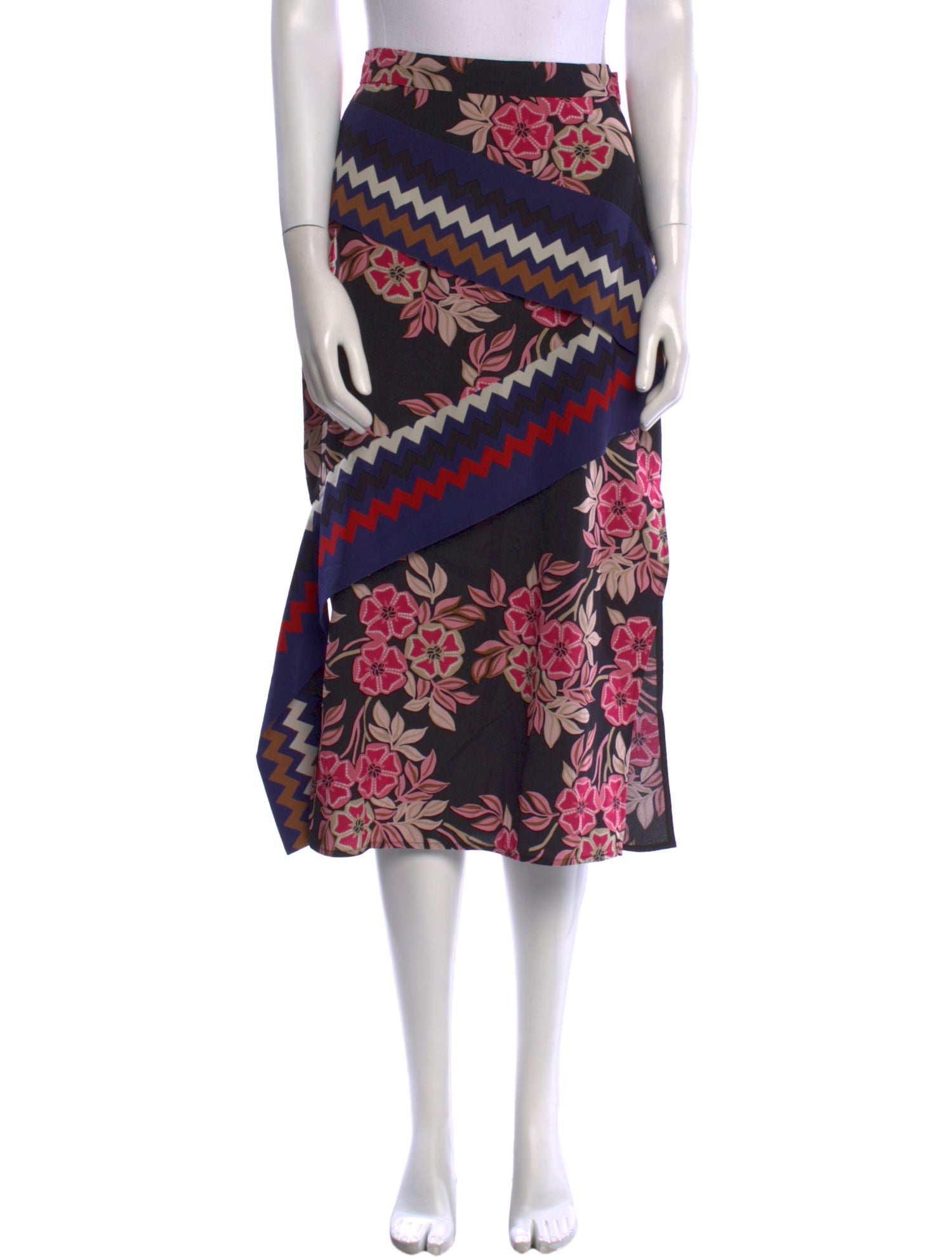 MSGM Silk Midi Length Skirt