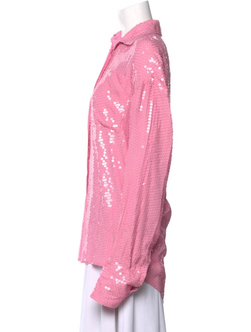 MSGM Long Sleeve Button-Up Top