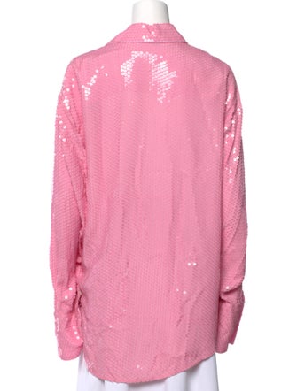 MSGM Long Sleeve Button-Up Top