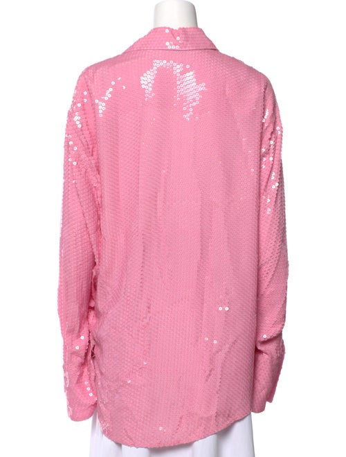 MSGM Long Sleeve Button-Up Top