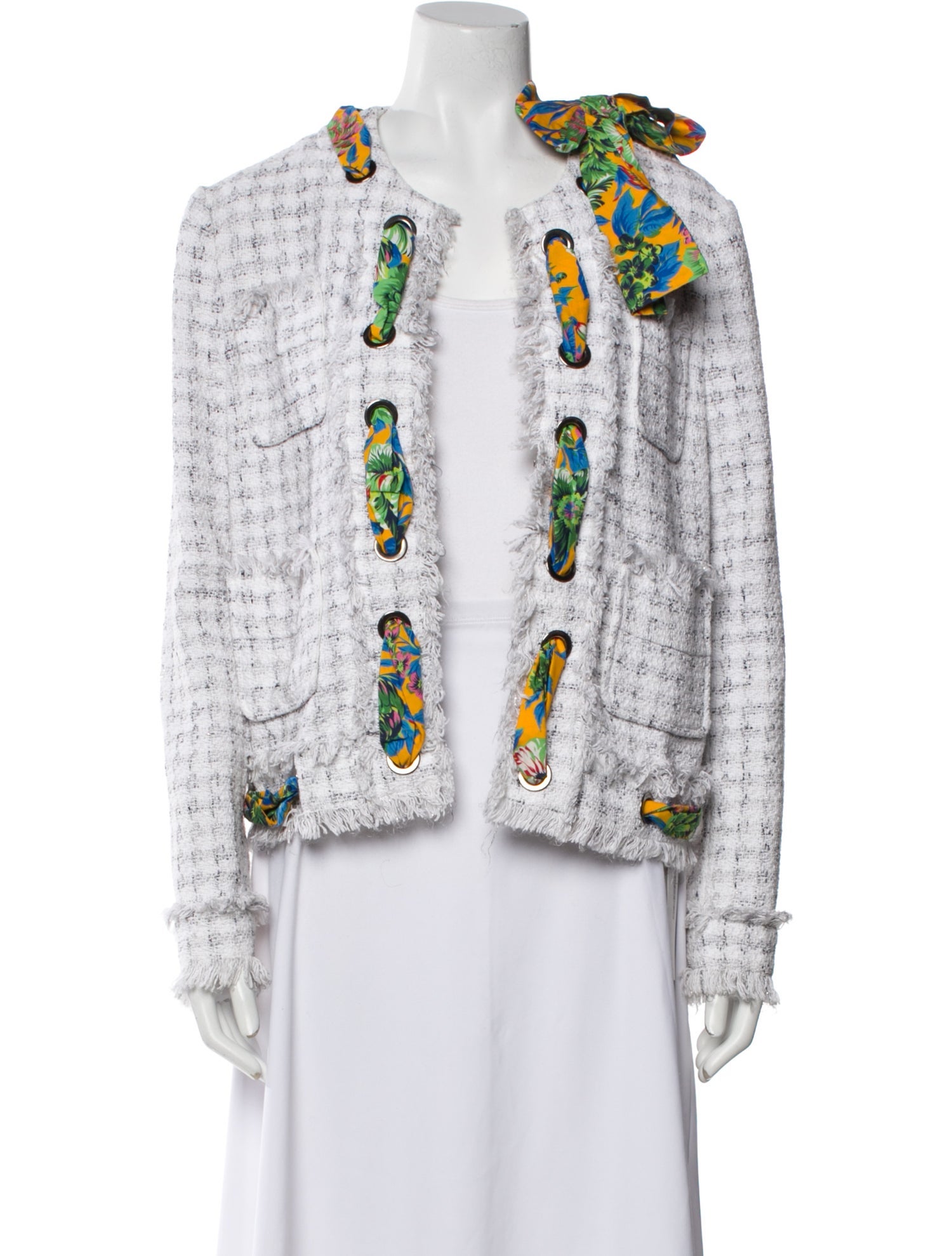 MSGM Tweed Pattern Evening Jacket