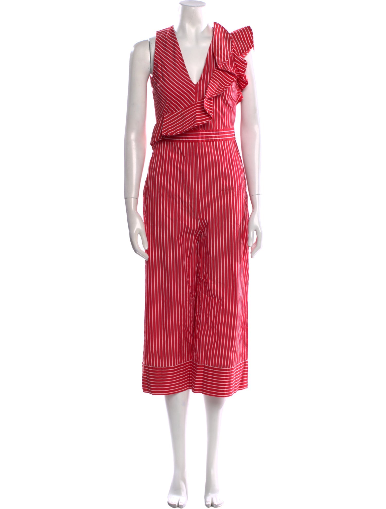MSGM Striped V-Neck Jumpsuit