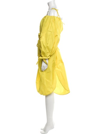 MSGM Square Neckline Midi Length Dress