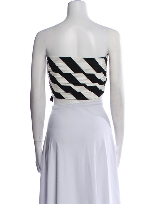 MSGM Printed Strapless Crop Top