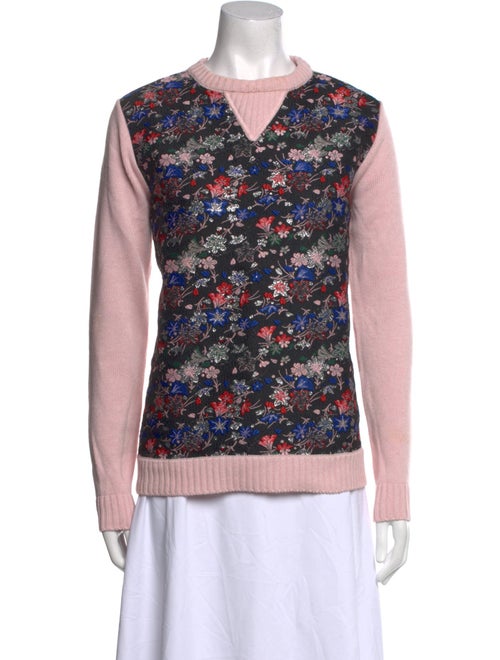 MSGM Floral Print Crew Neck Top