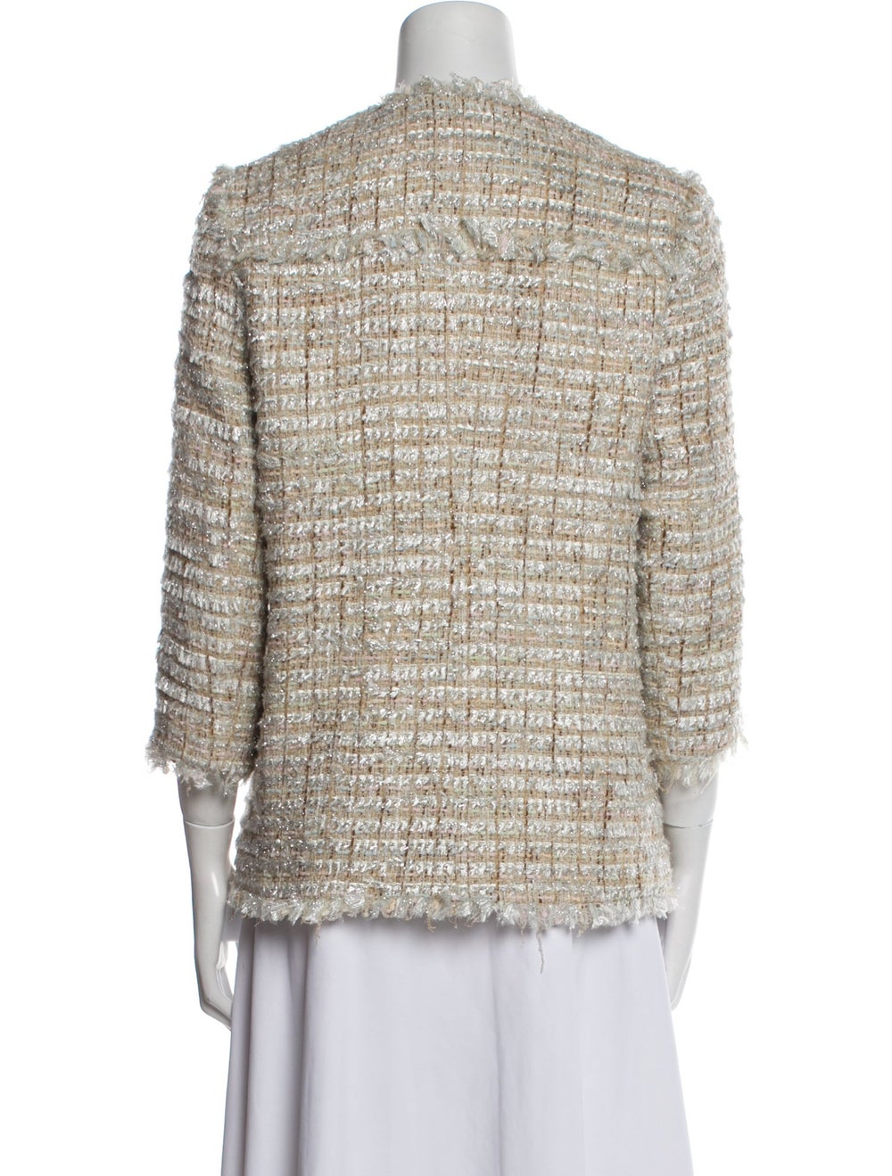 Msgm Evening Jacket Blue Tweed Pattern Glitter Ac… - image 3