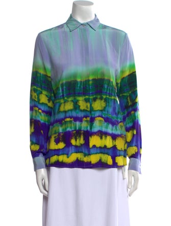 MSGM Silk Printed Button-Up Top