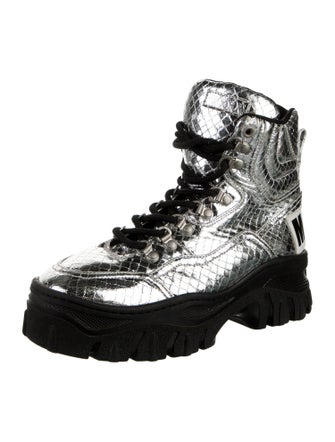 MSGM Leather Combat Boots