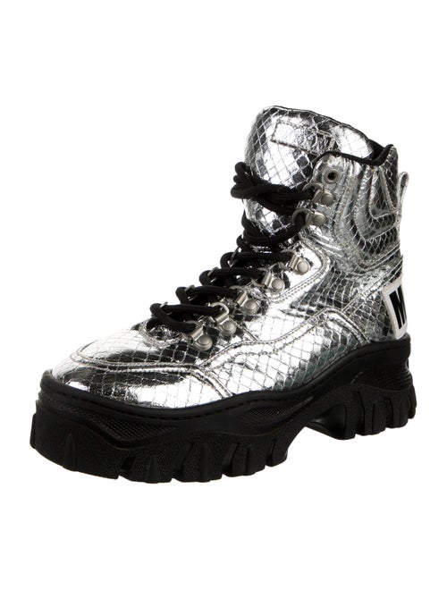 MSGM Leather Combat Boots
