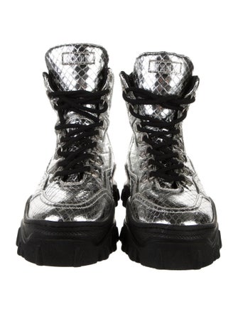 MSGM Leather Combat Boots