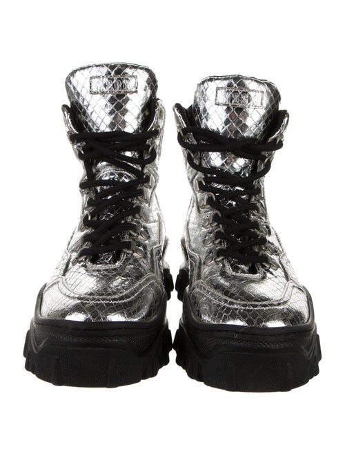 MSGM Leather Combat Boots