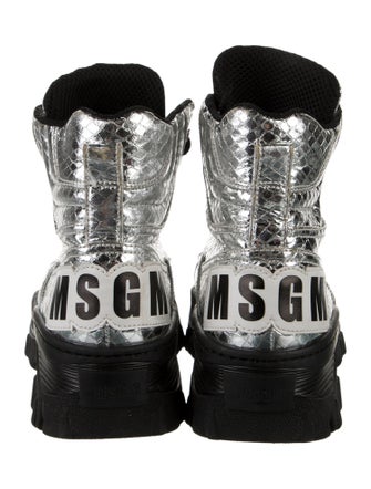 MSGM Leather Combat Boots