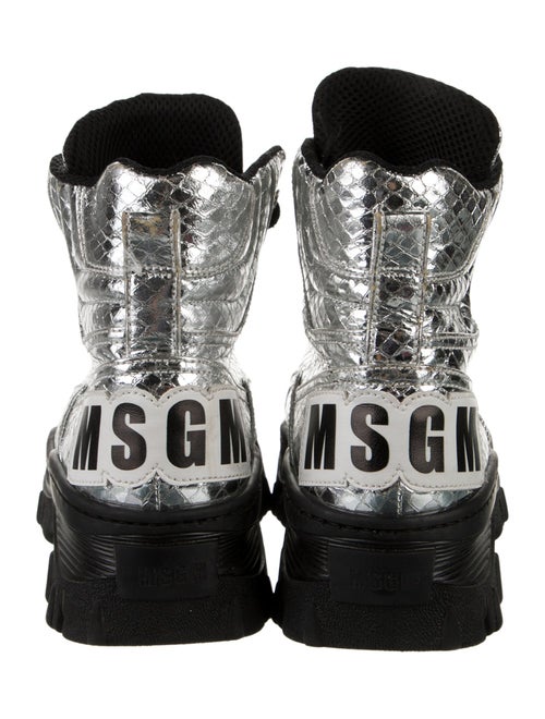 MSGM Leather Combat Boots
