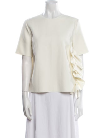MSGM Crew Neck Three-Quarter Sleeve Blouse