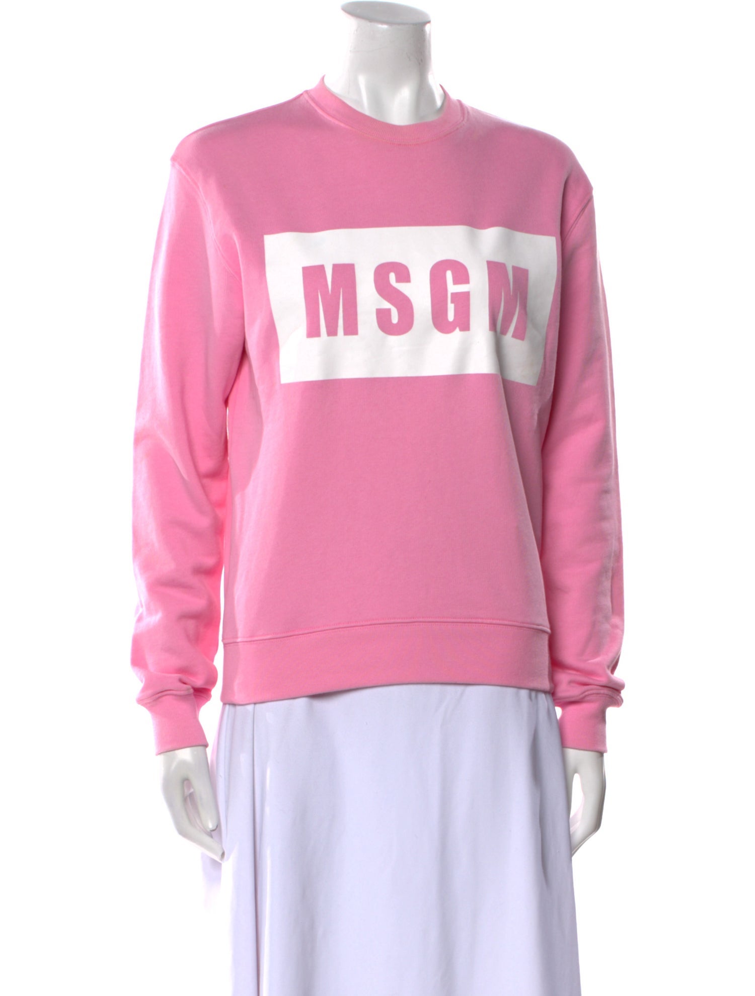MSGM Graphic Print Crew Neck Sweater
