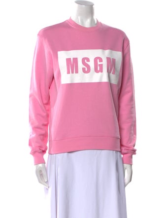MSGM Graphic Print Crew Neck Sweater