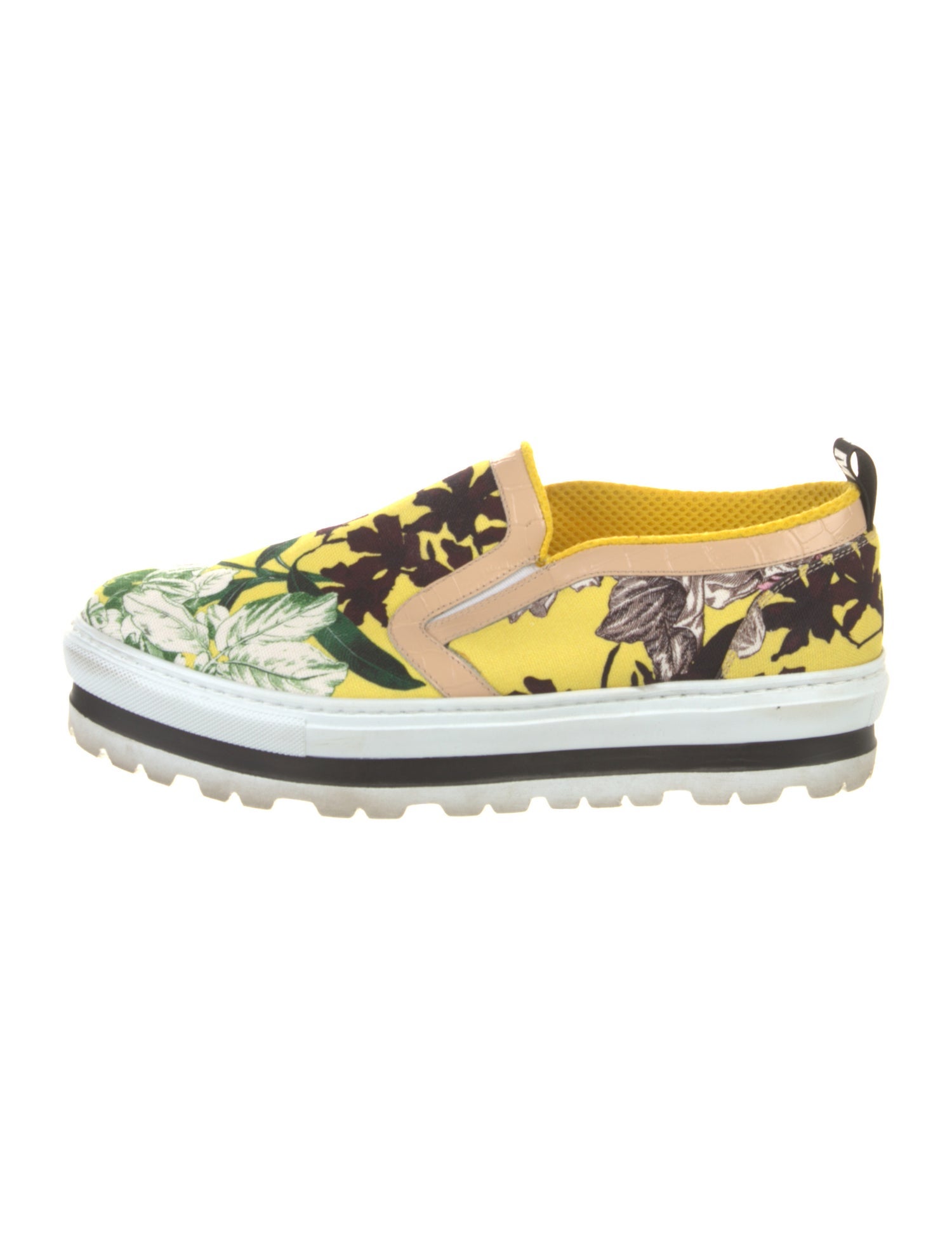 MSGM Canvas Floral Print Sneakers