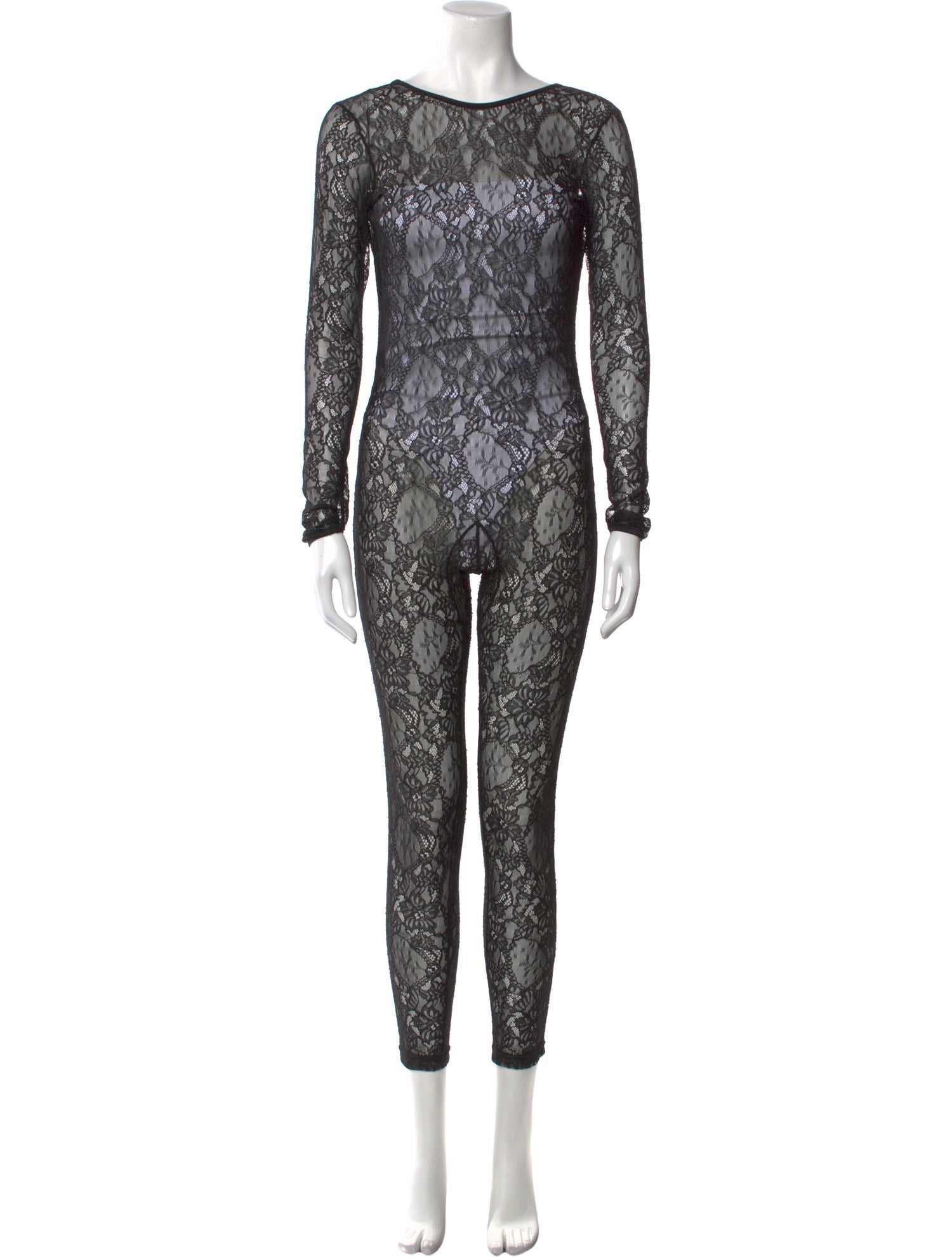MSGM Lace Pattern Crew Neck Jumpsuit