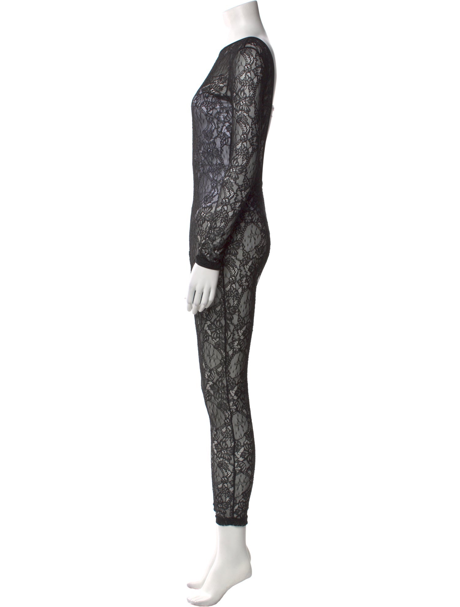 MSGM Lace Pattern Crew Neck Jumpsuit