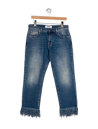 MSGM High-Rise Straight Leg Jeans