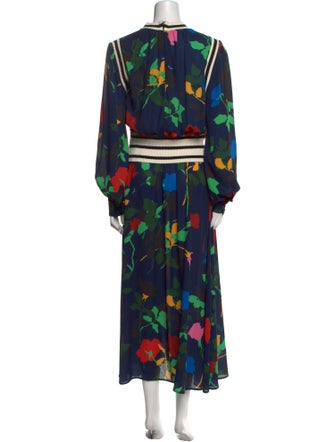 MSGM Floral Print Long Dress