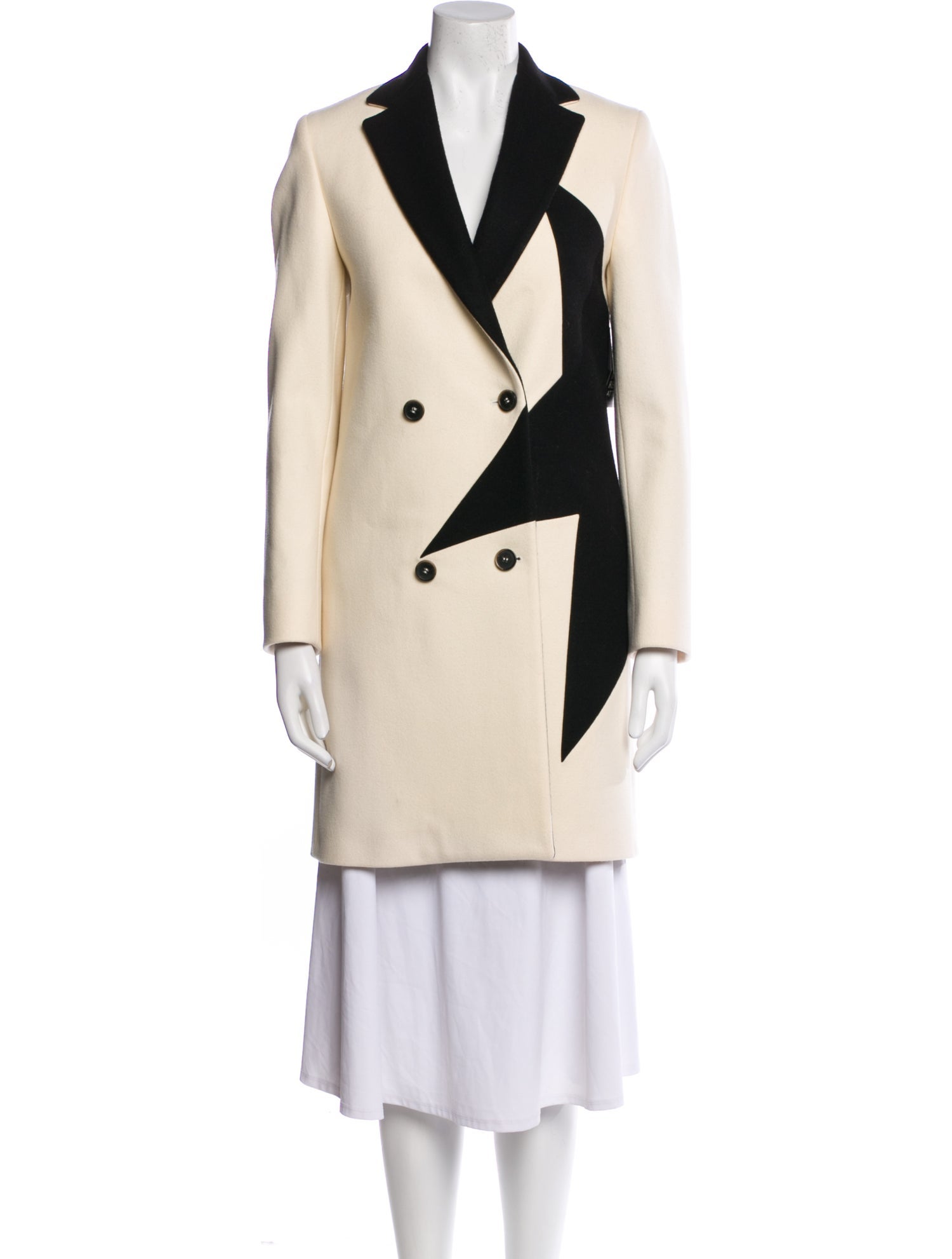 MSGM Wool Colorblock Pattern Coat