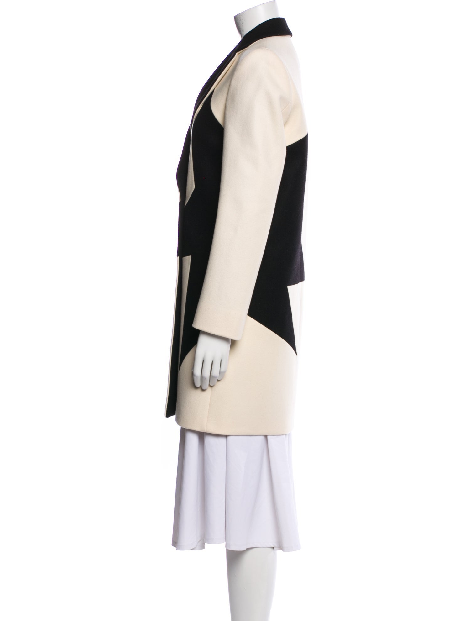 MSGM Wool Colorblock Pattern Coat